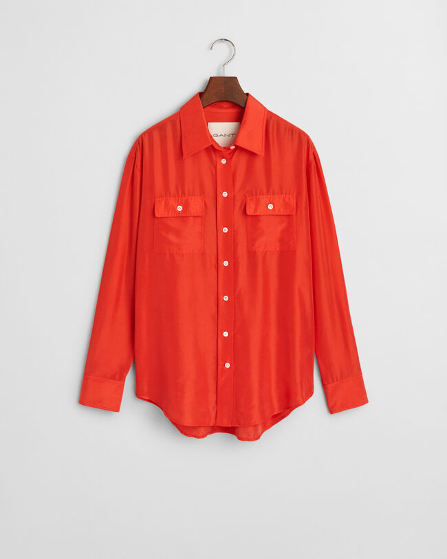 Camicia in seta habotai relaxed fit