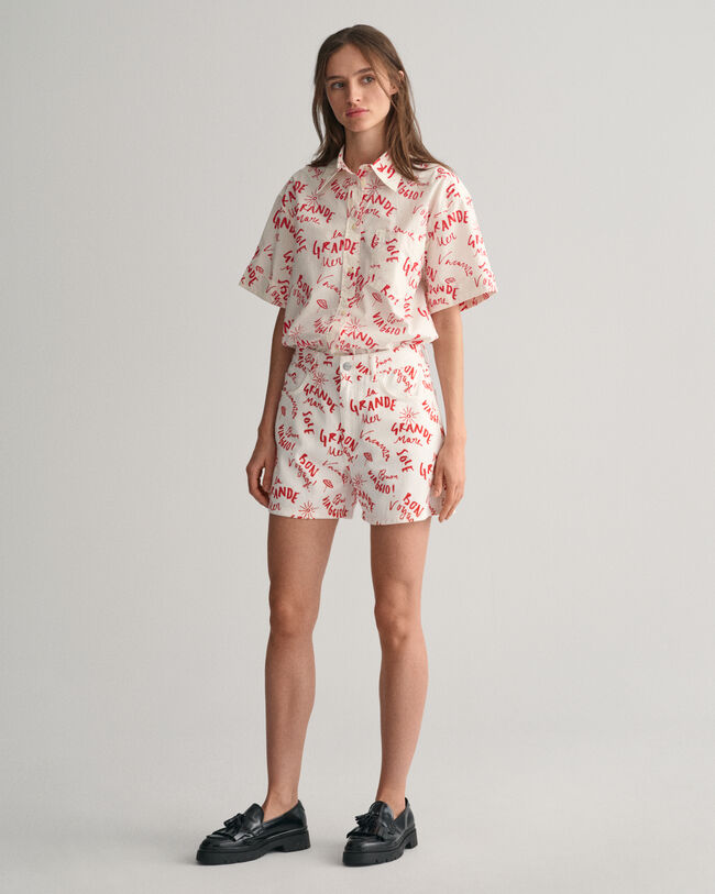 Pantaloncini con stampa Text