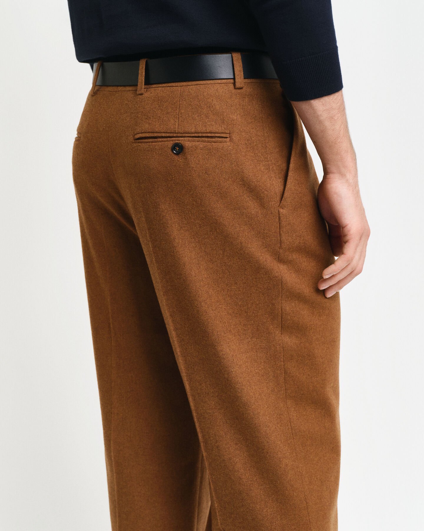 Pantaloni da abito in flanella di lana relaxed fit