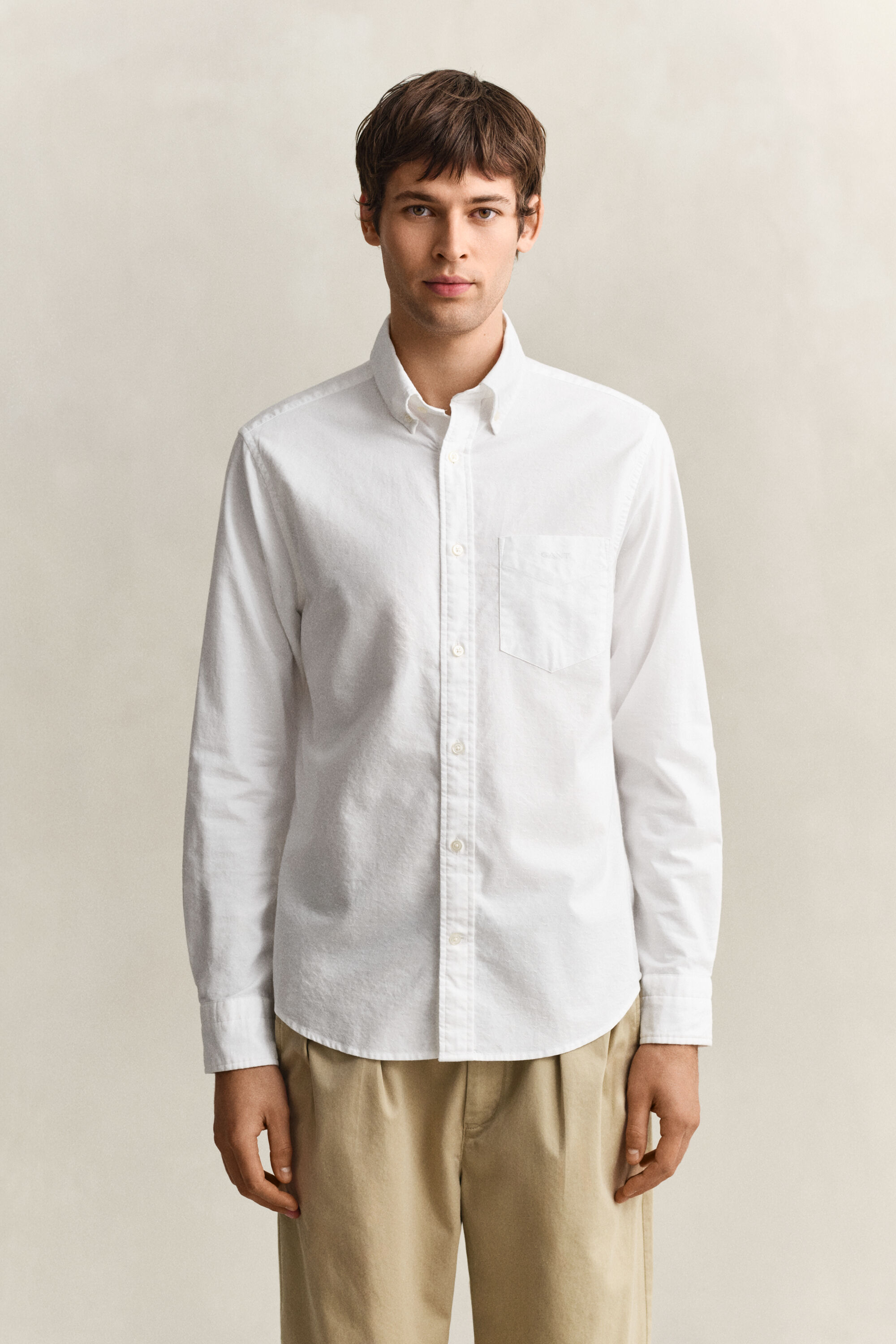 Camicia Oxford classica in tessuto a ratiera