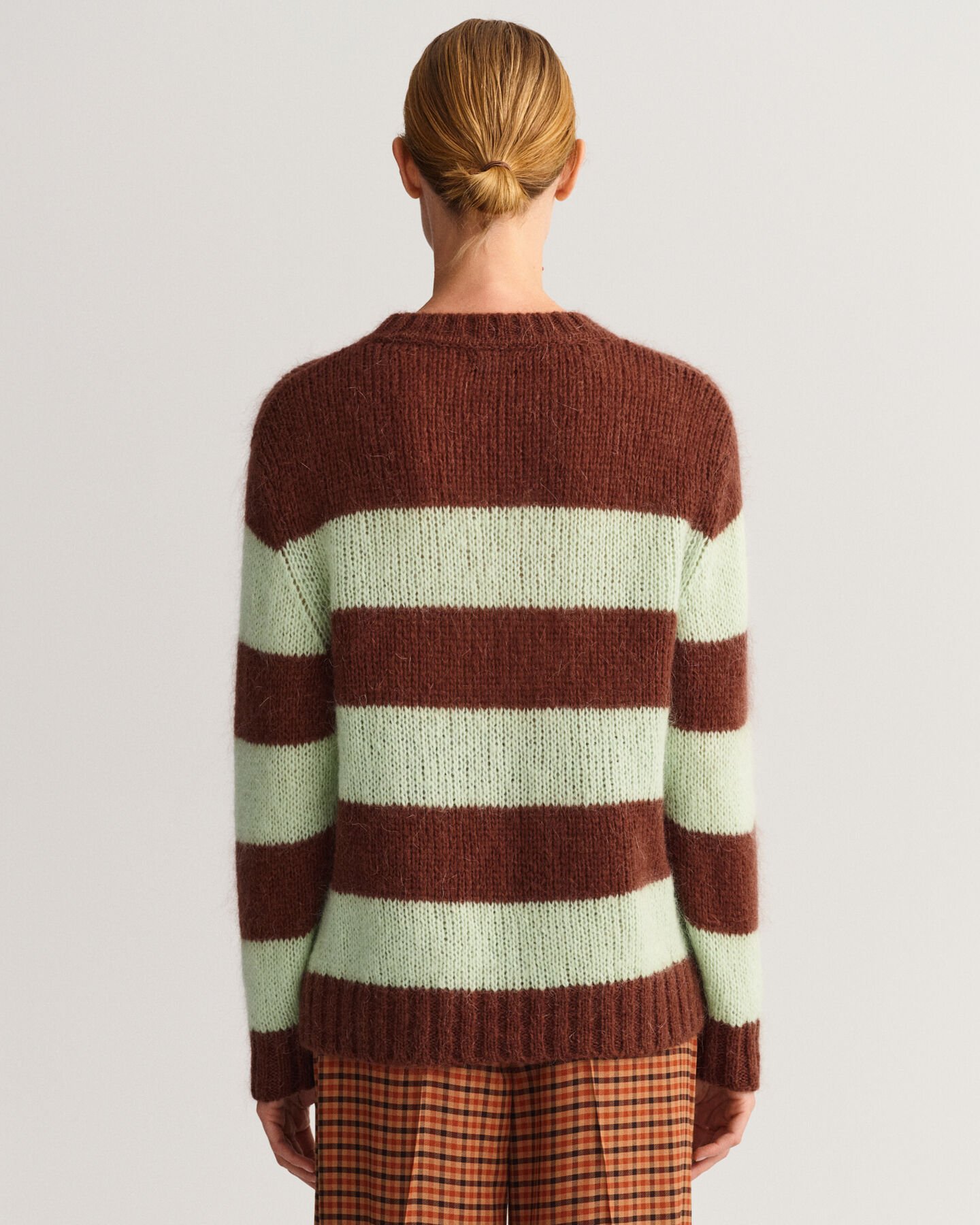 Maglia girocollo in mohair a righe