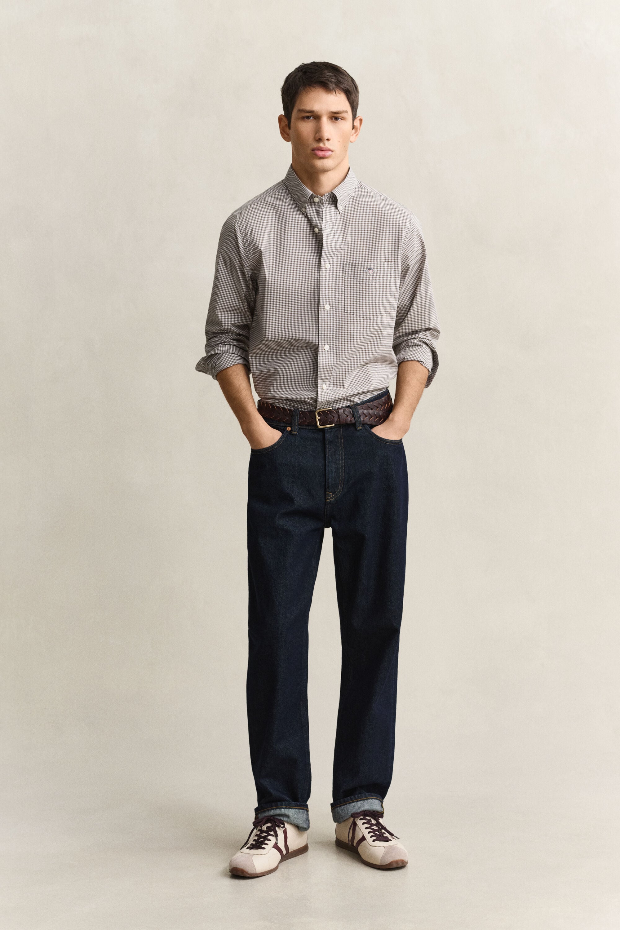 Camicia classica in popeline percalle