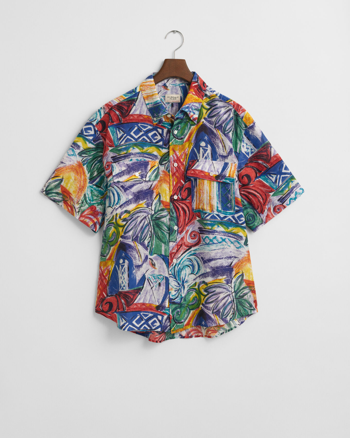 Camicia in seta con stampa relaxed fit