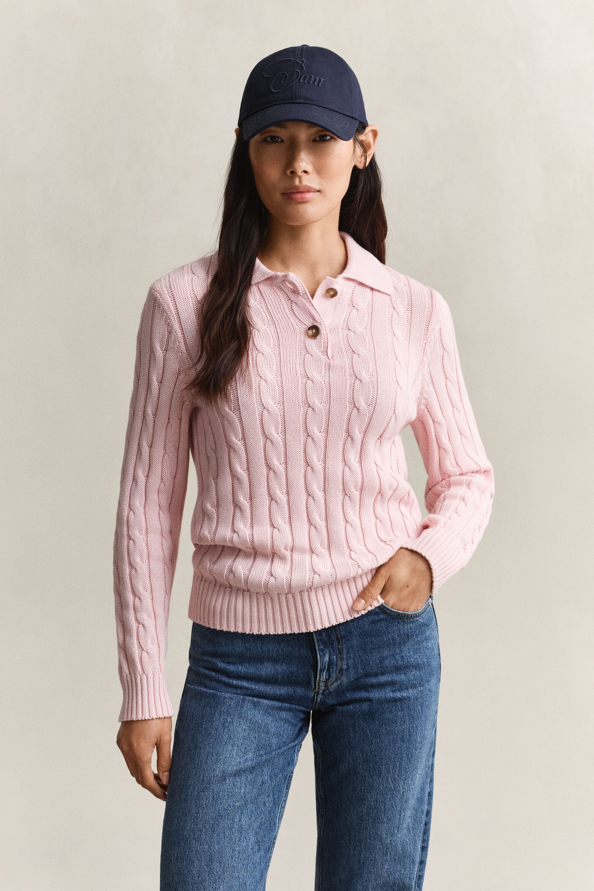 Maglia a trecce in cotone