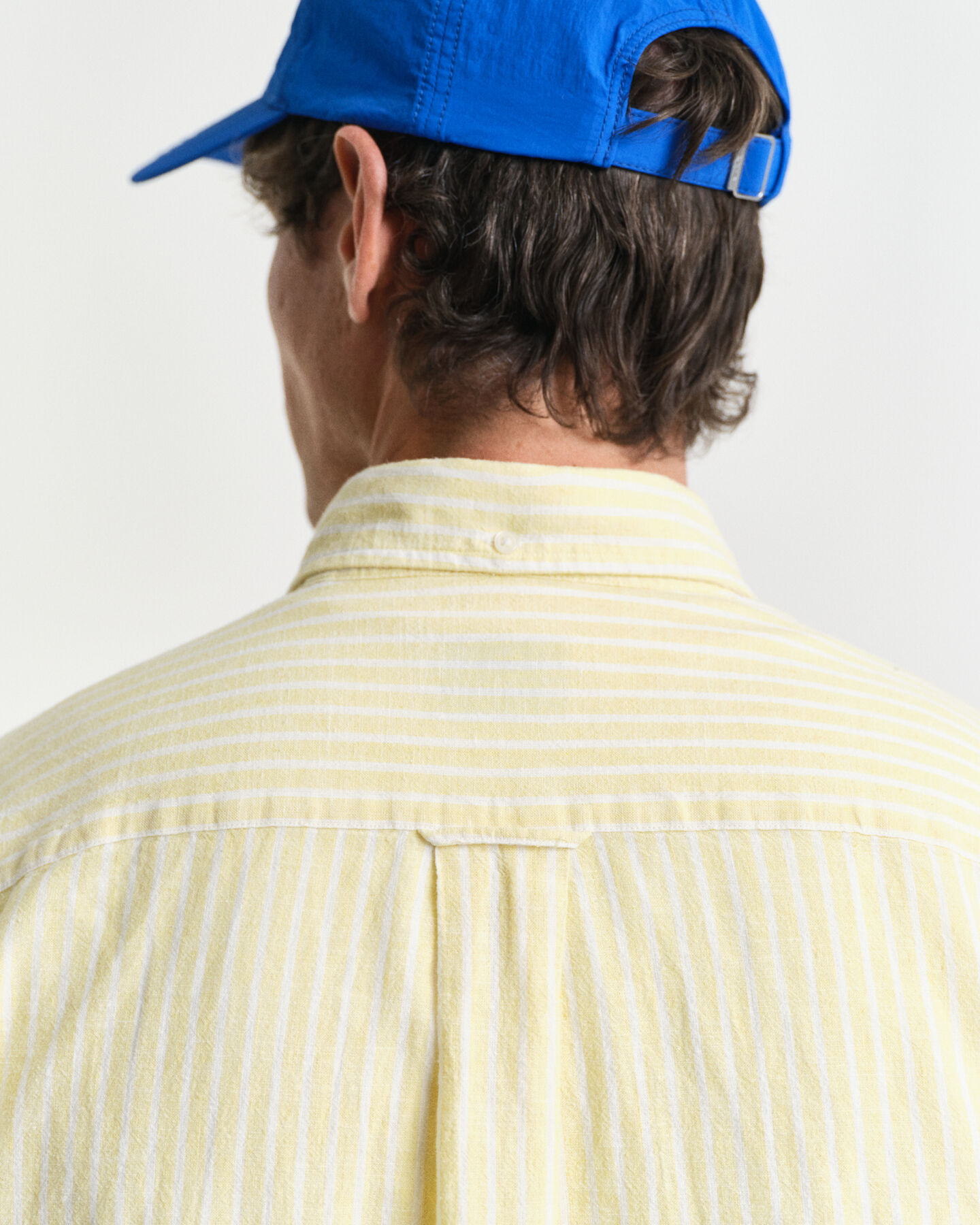 Camicia in misto cotone-lino a righe regular fit