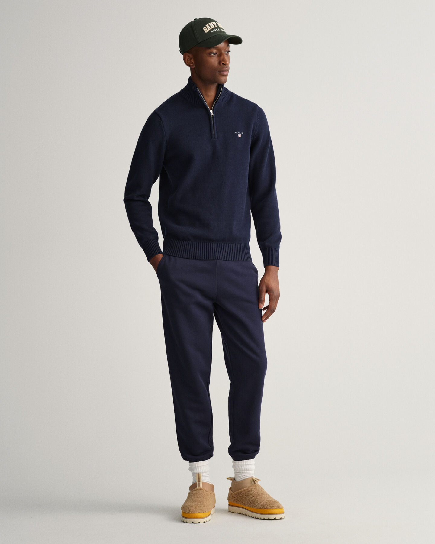 Maglia Casual in cotone con zip corta