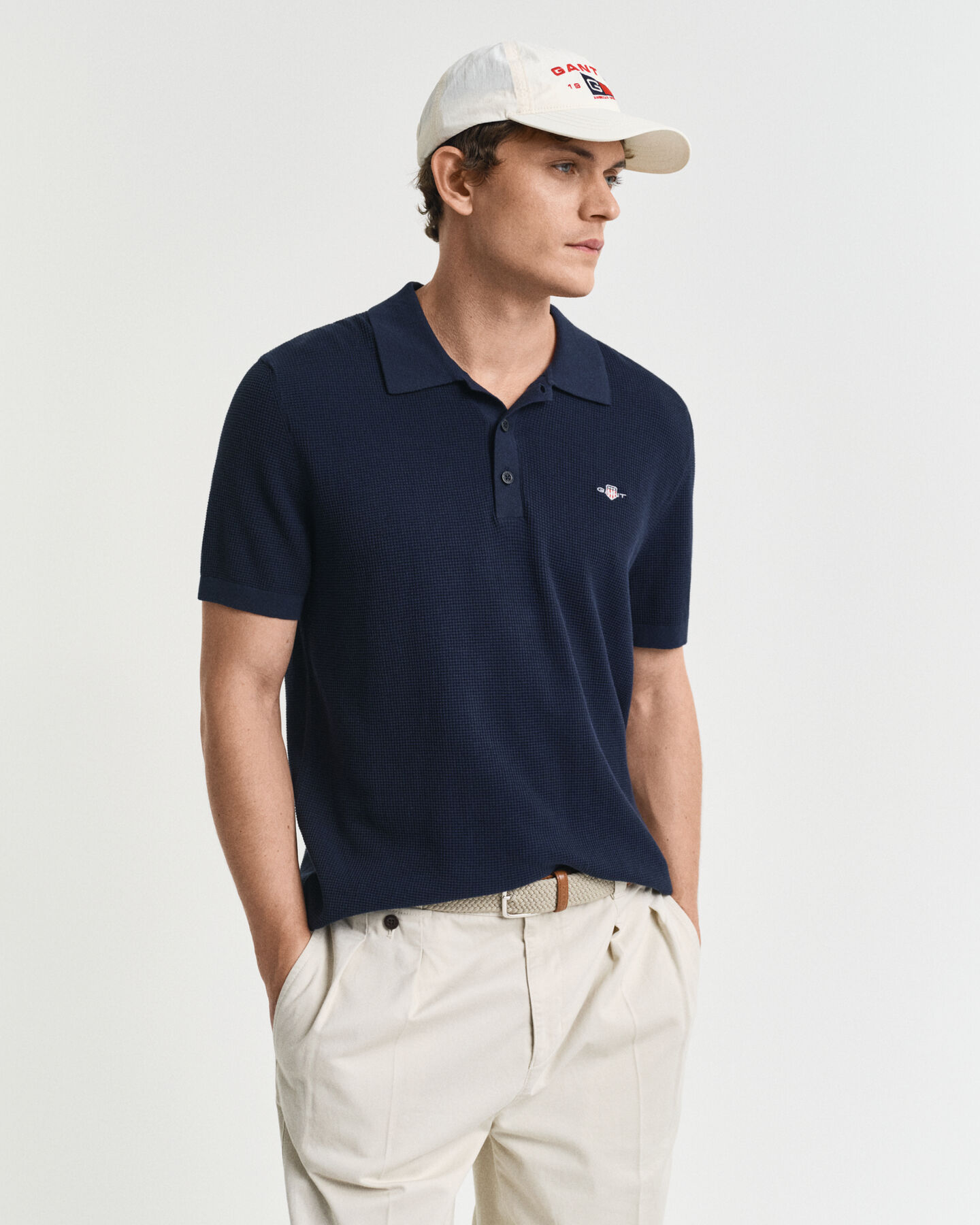 Polo in cotone micro texture