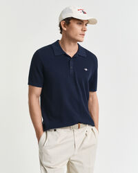Polo in cotone micro texture