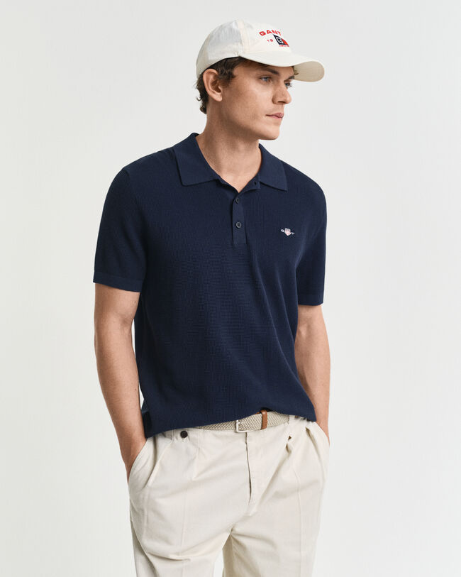 Polo in cotone micro texture
