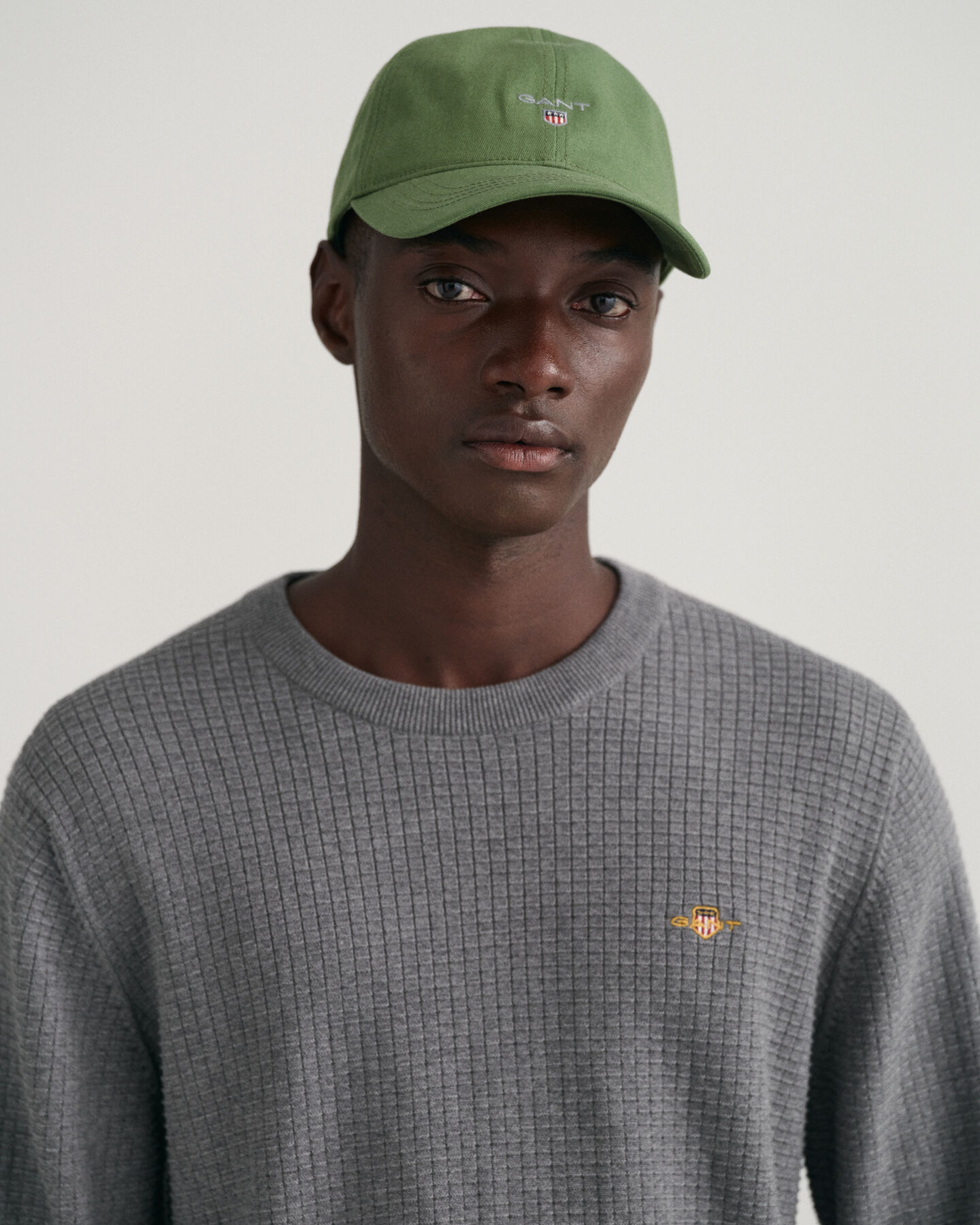 Maglia girocollo in cotone Texture