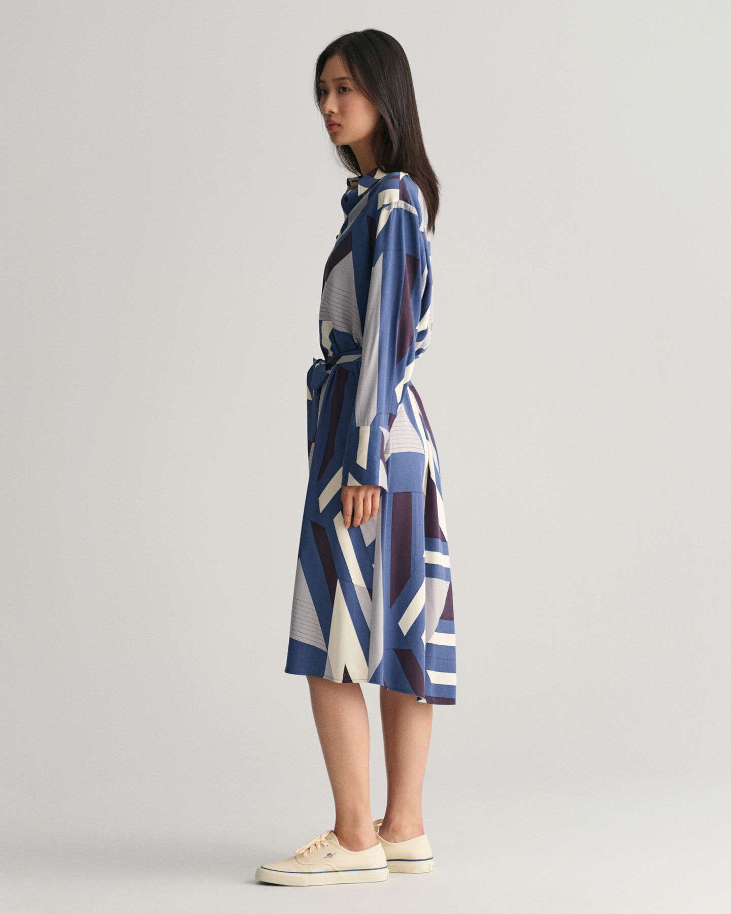 Abito chemisier con stampa di scritta