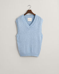 Gilet smanicato in cotone testurizzato fiammato