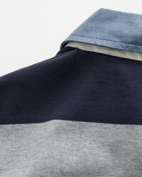 Heavy Rugger a righe con colletto in chambray