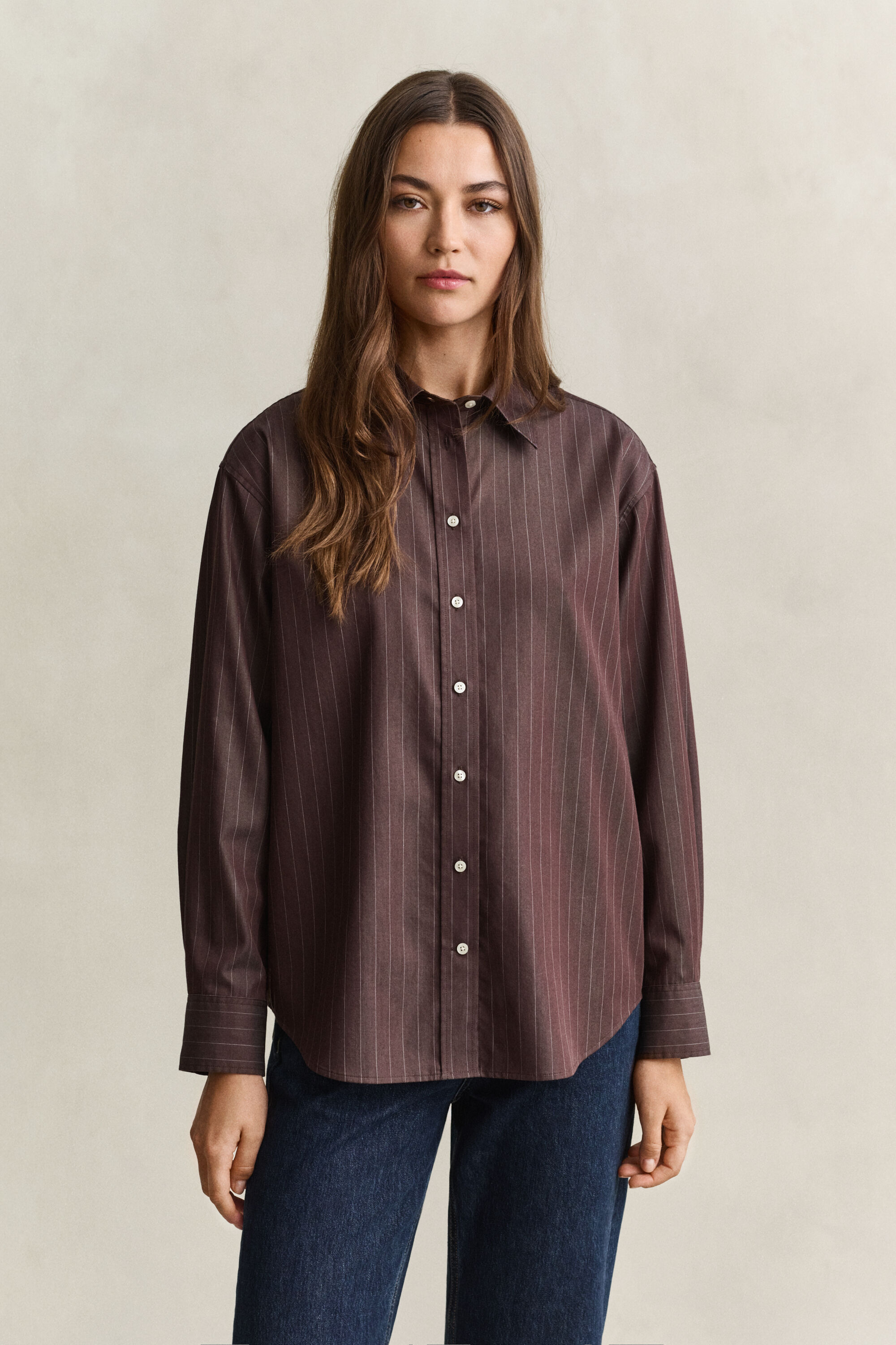 Camicia in popeline a righe relaxed