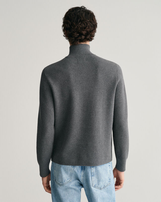 Maglia in cotone con zip corta Milano Knit