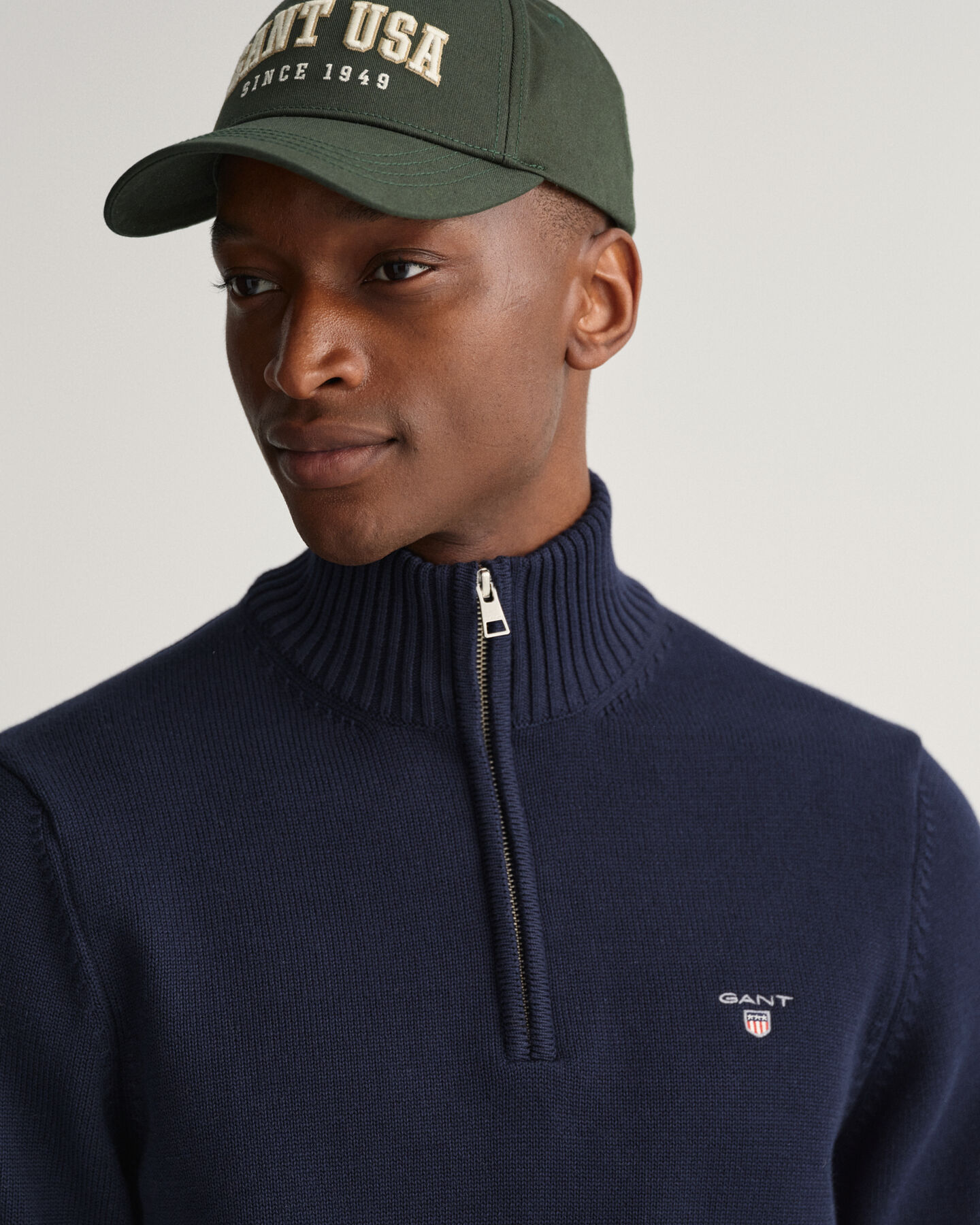 Maglia Casual in cotone con zip corta