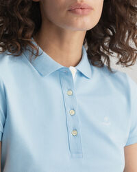 Polo in piqu&eacute; con colletto a contrasto