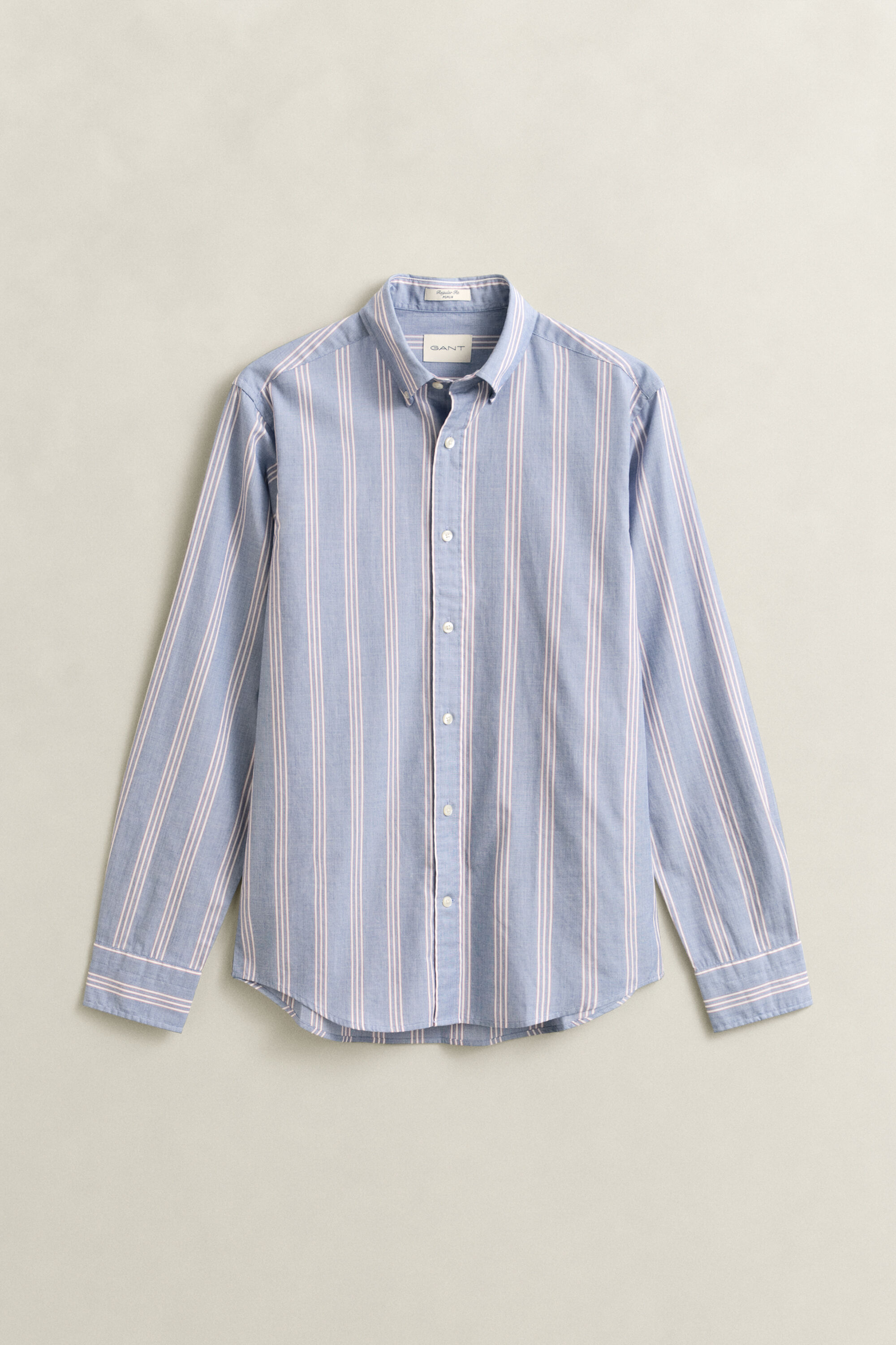 Camicia fil-à-fil in popeline a righe regular fit