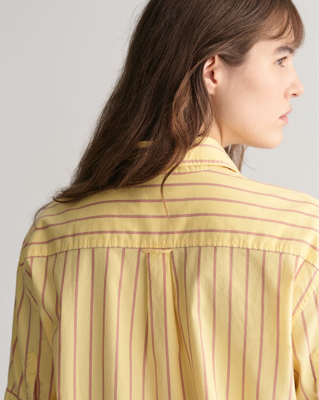 Camicia a maniche corte Luxury Oxford a righe relaxed fit