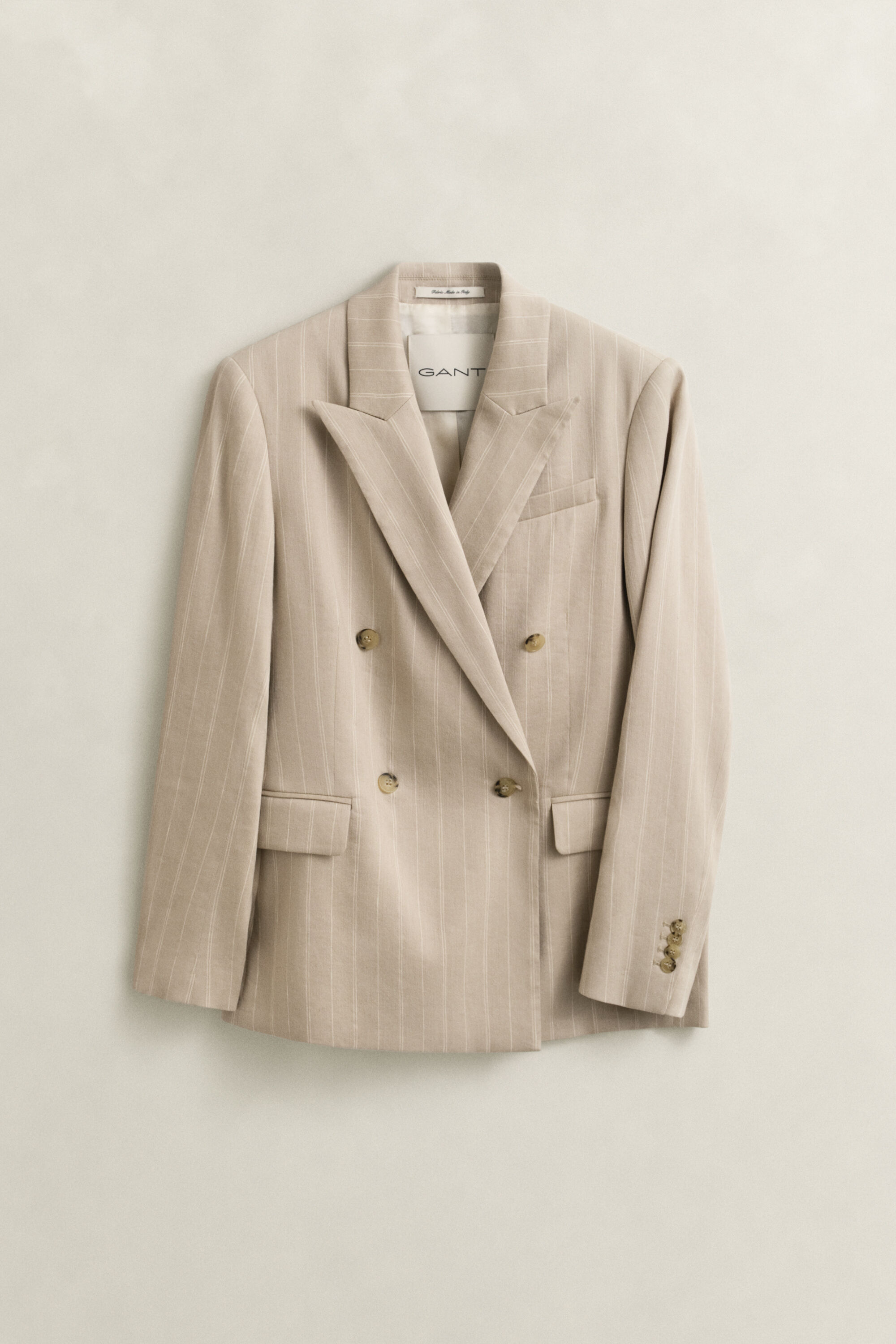 Blazer in misto lino gessato