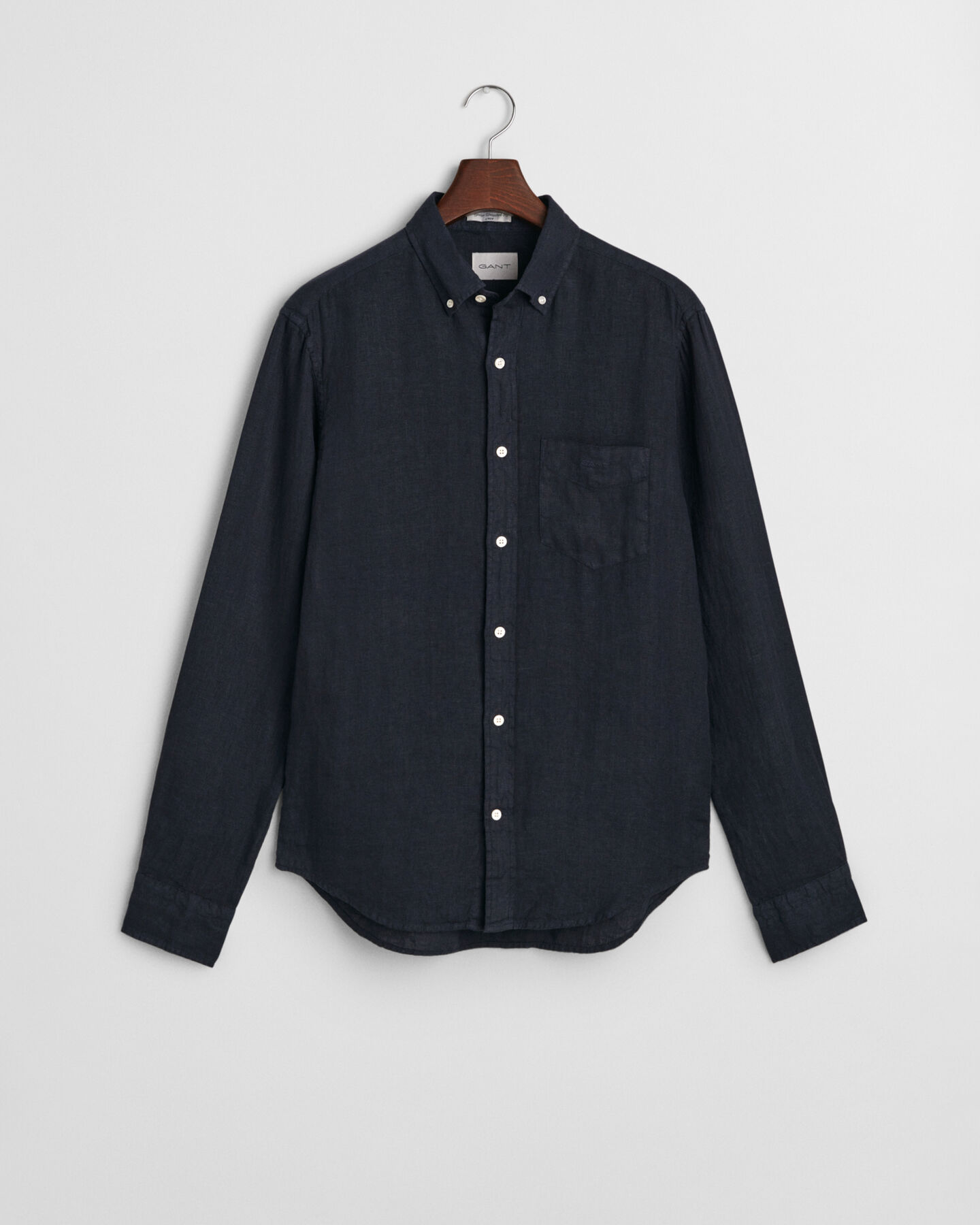 Camicia di lino tinto in capo regular fit