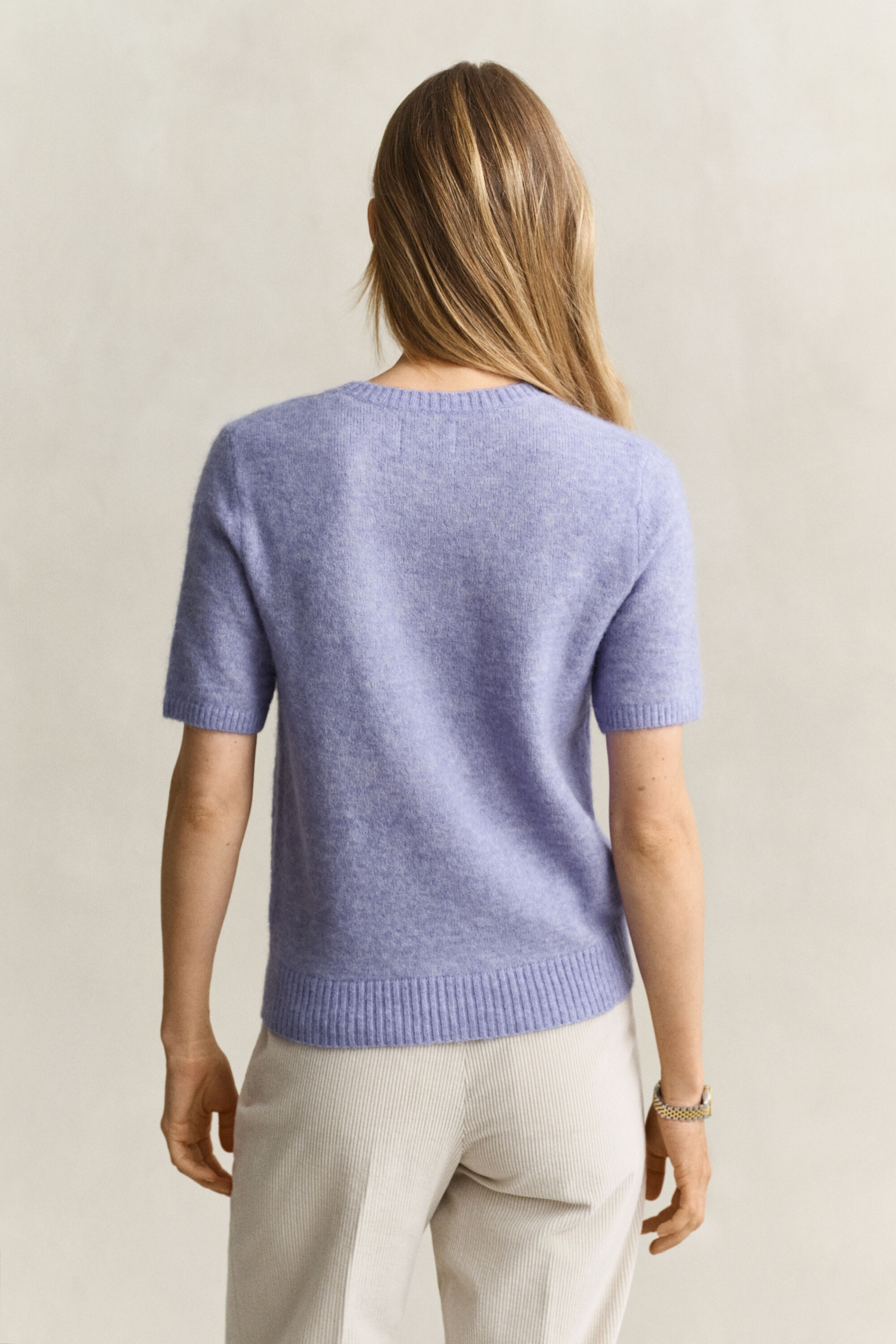 Maglia a maniche corte in misto lana d’alpaca