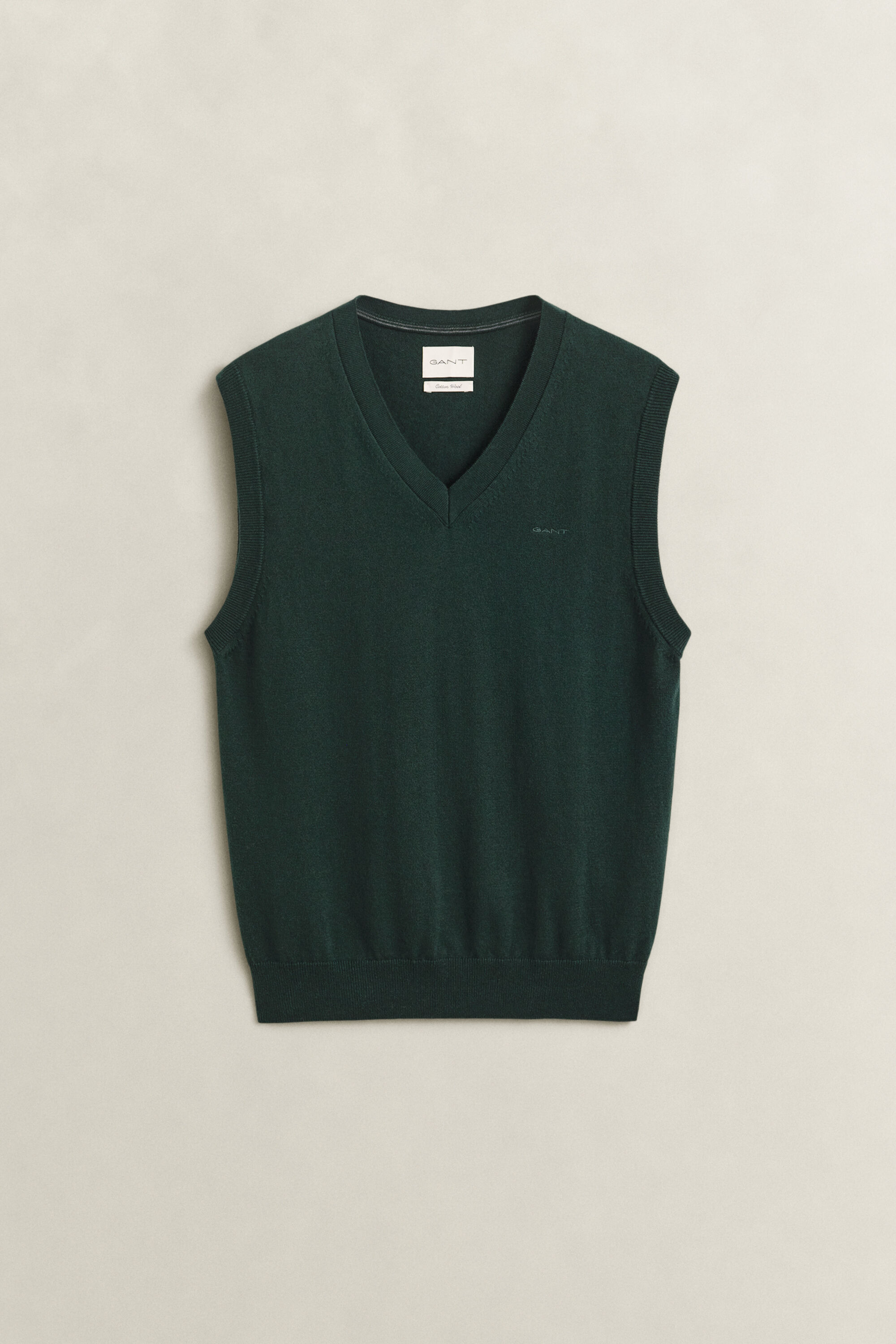 Gilet con scollo a V in cotone e lana