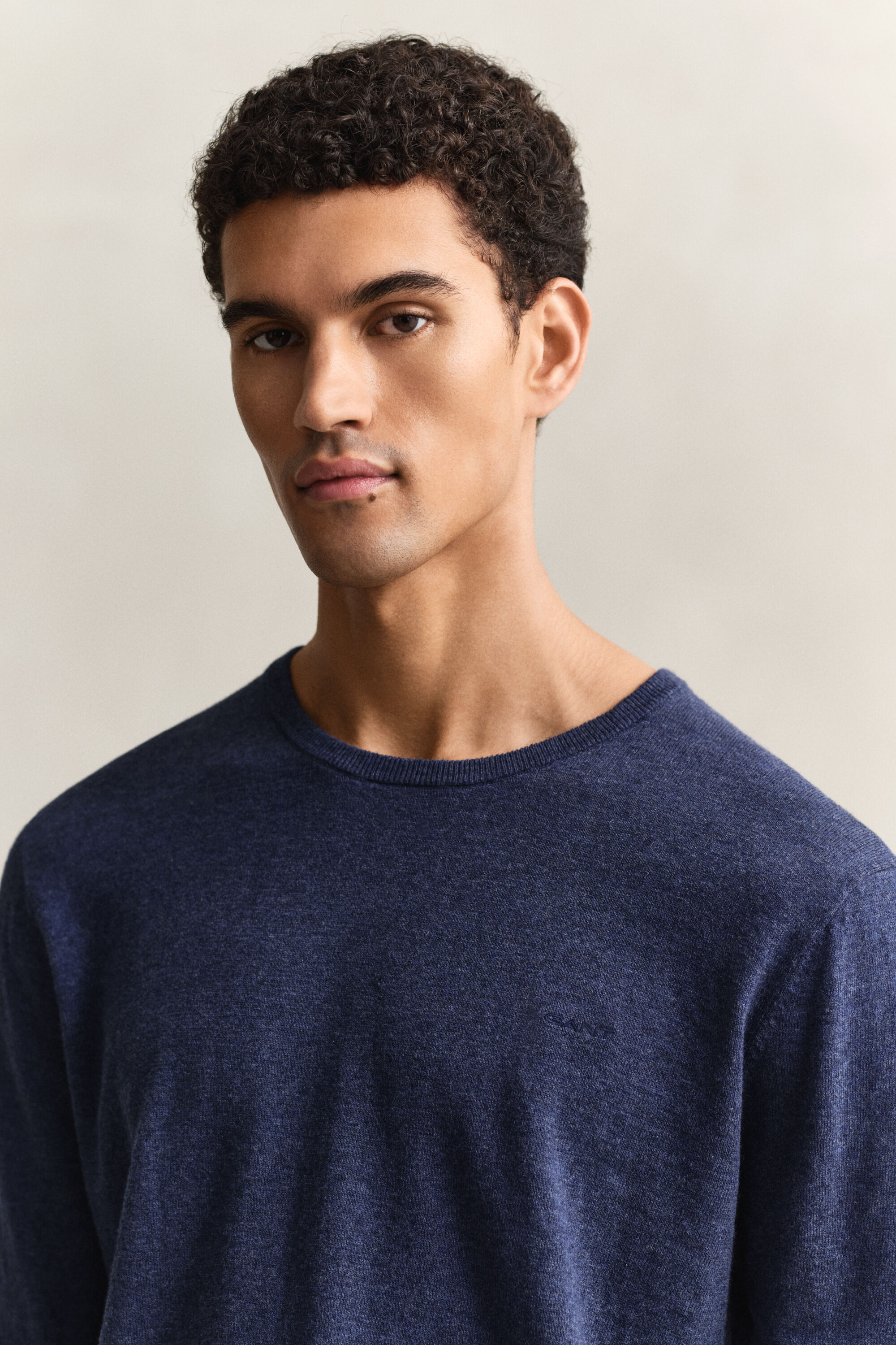 Maglia in cotone fiammato mélange