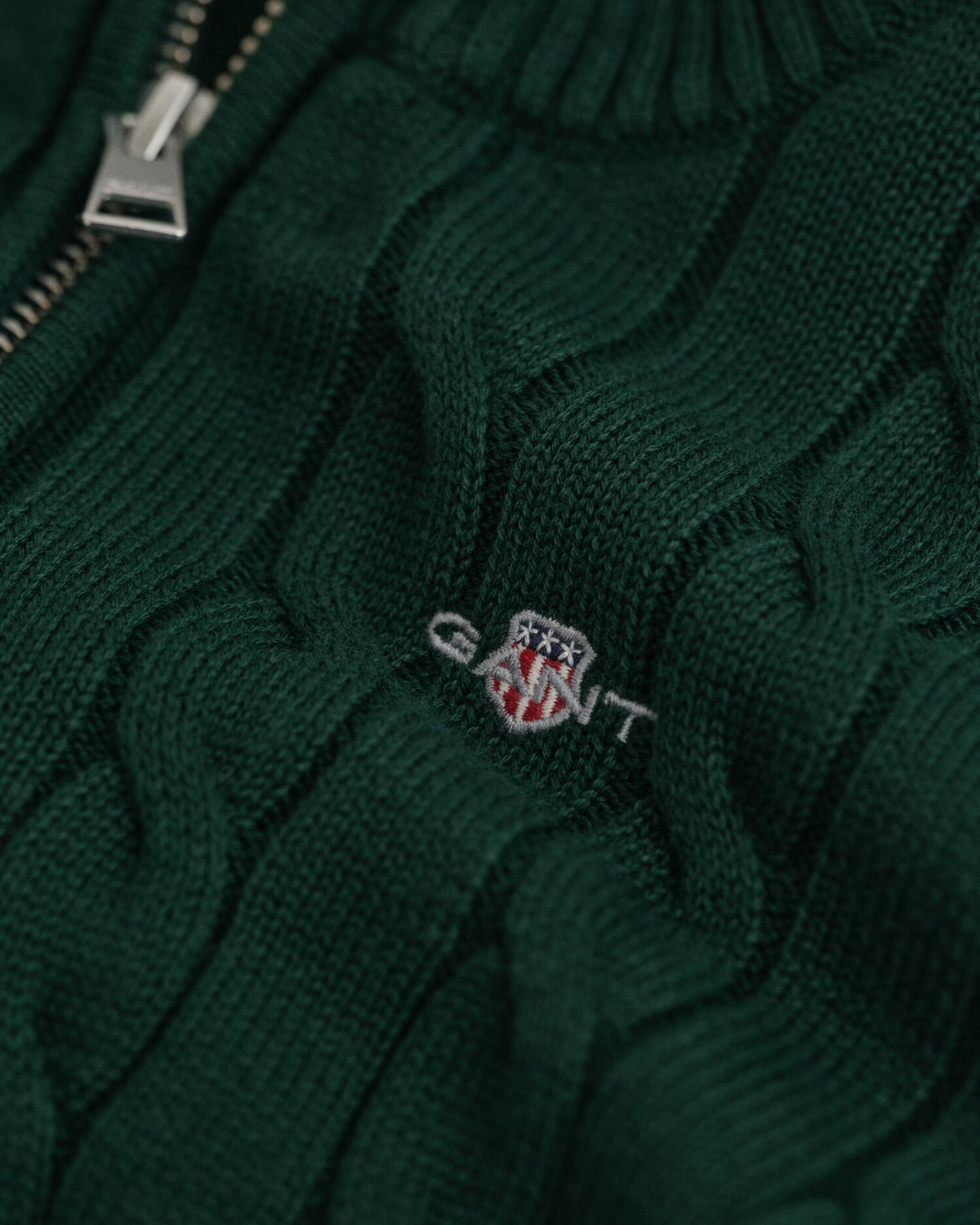 Maglia con zip corta in cotone a trecce Kids