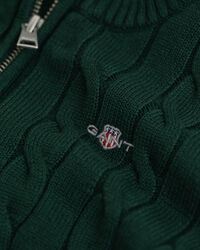 Maglia con zip corta in cotone a trecce Kids