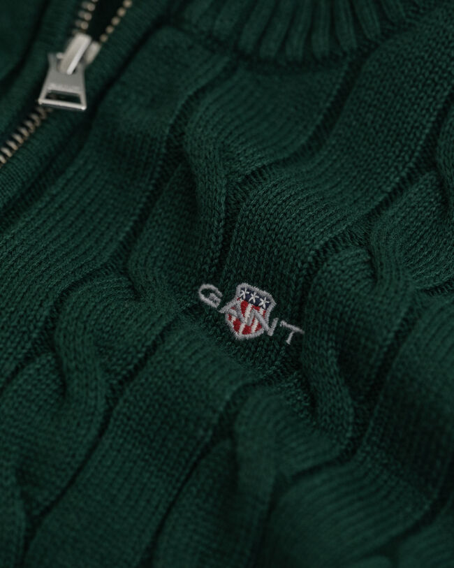 Maglia con zip corta in cotone a trecce Kids