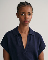 Abito in misto lino con colletto