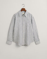Camicia di lino a righe relaxed fit
