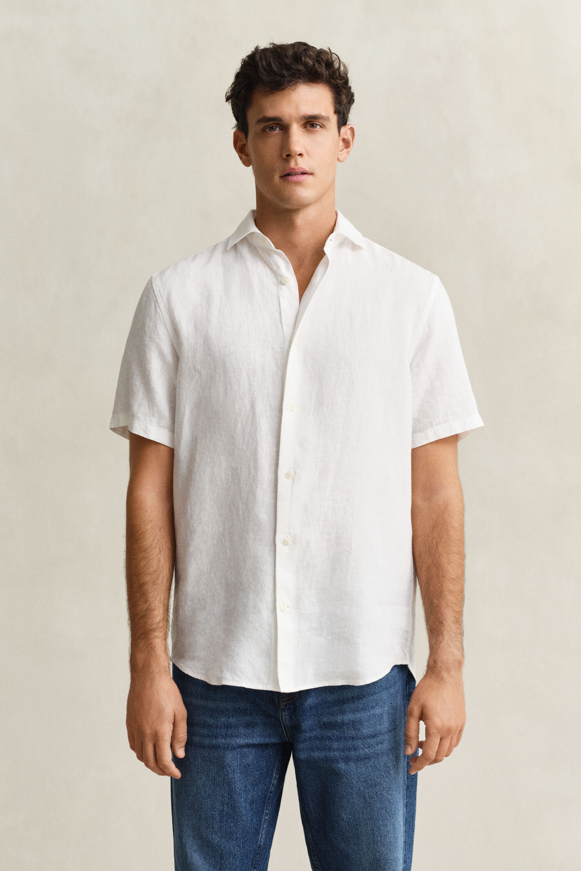 Camicia a maniche corte in lino