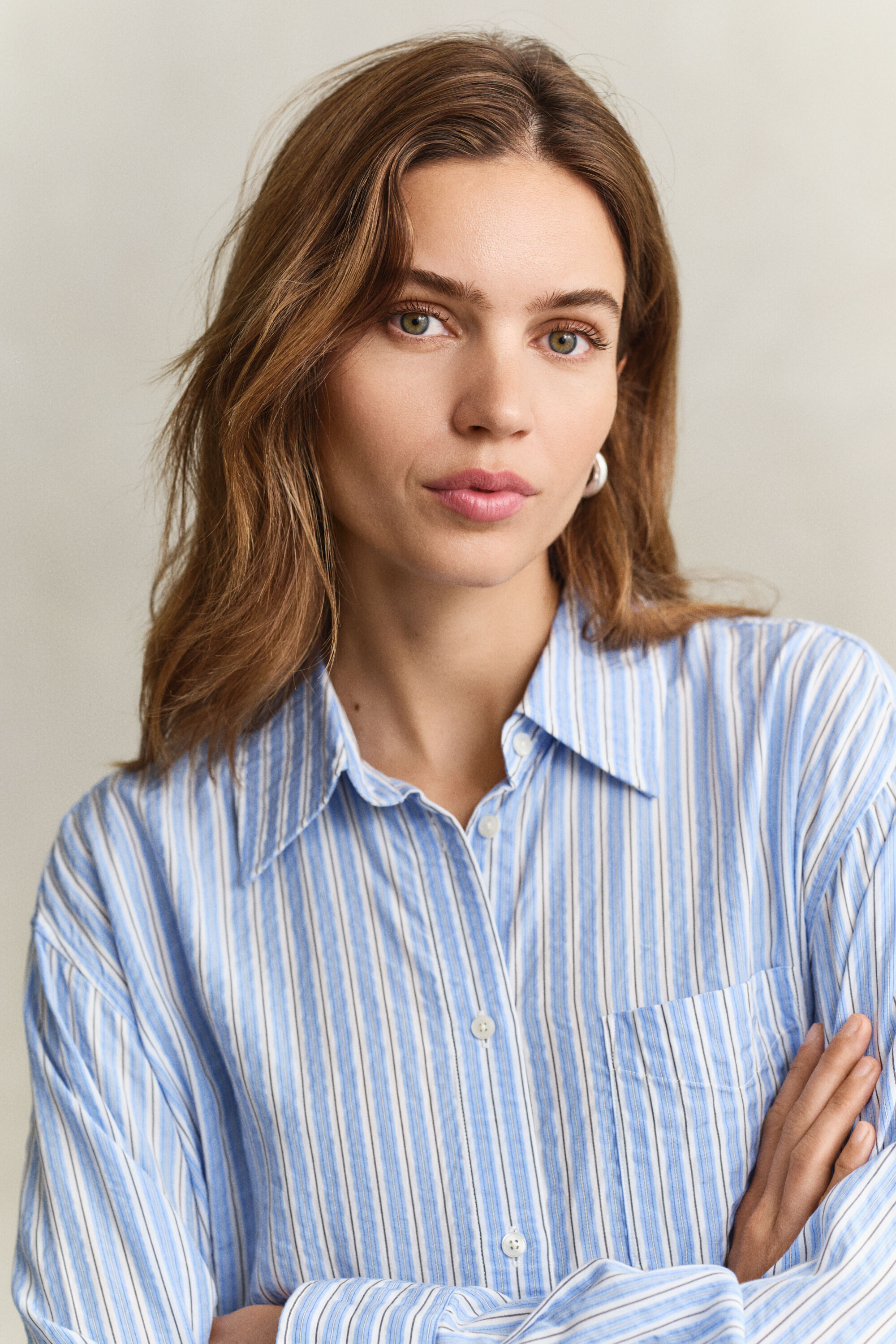 Abito chemisier in seersucker a righe