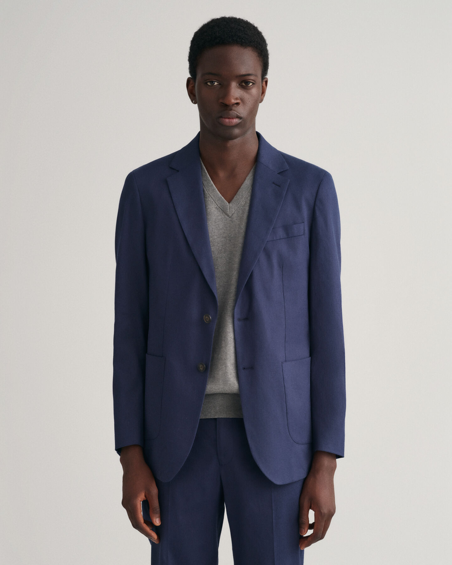 Blazer da abito in misto lino-cotone