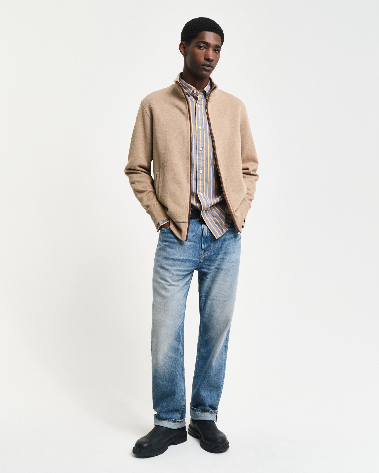 Cardigan con zip Sacker Rib