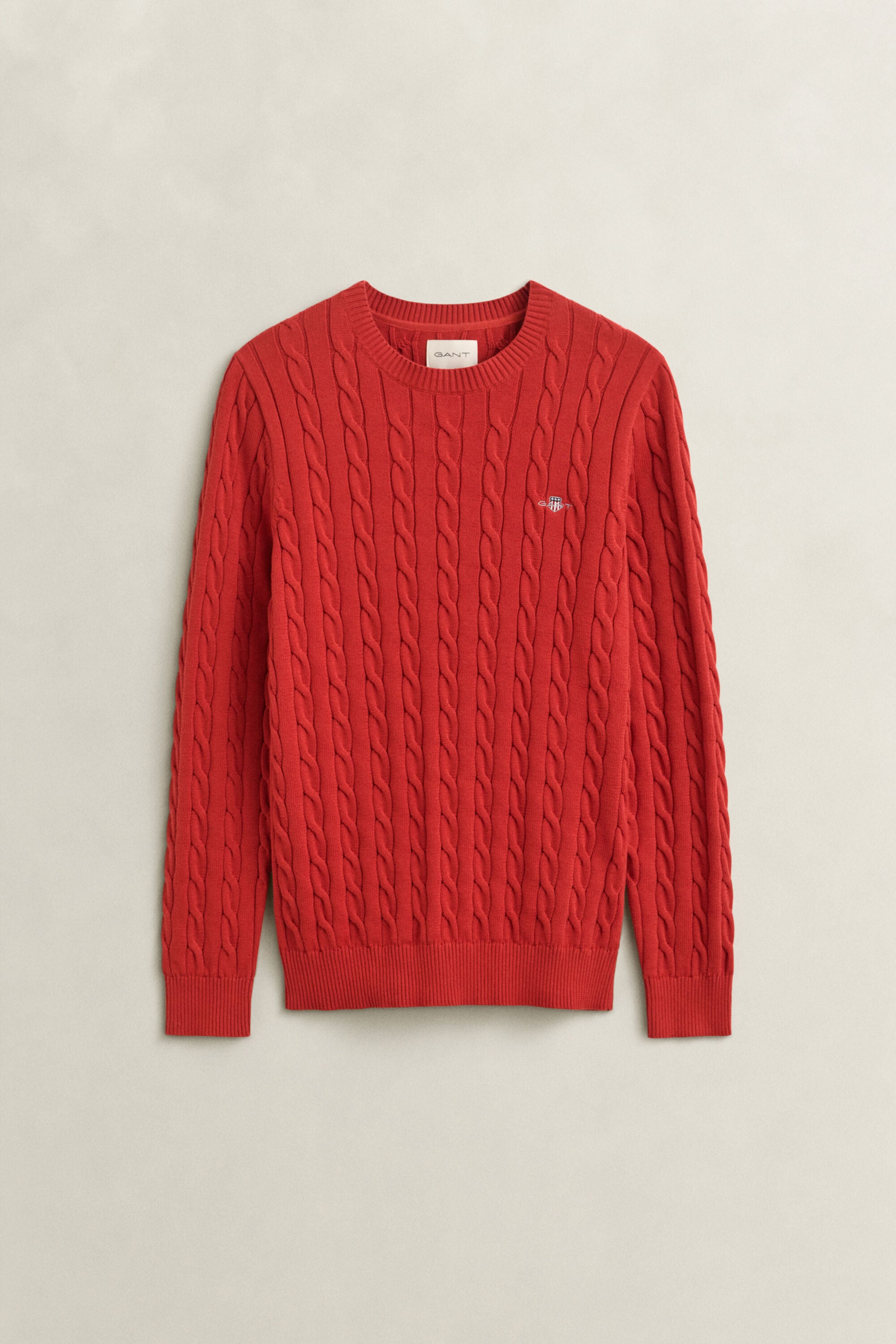 Maglia girocollo in cotone a trecce