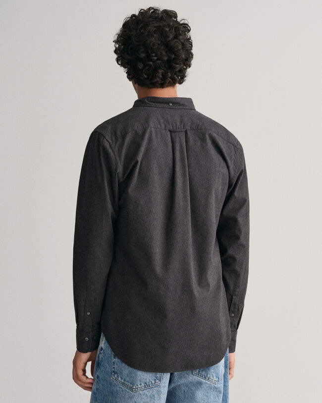 Camicia in flanella m&eacute;lange regular fit