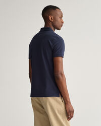 Rugger in piqu&eacute; con colletto a contrasto