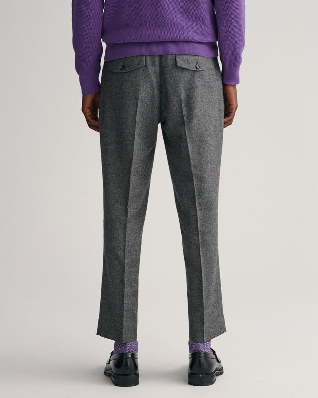 Pantaloni con motivo a spina di pesce stretti in fondo