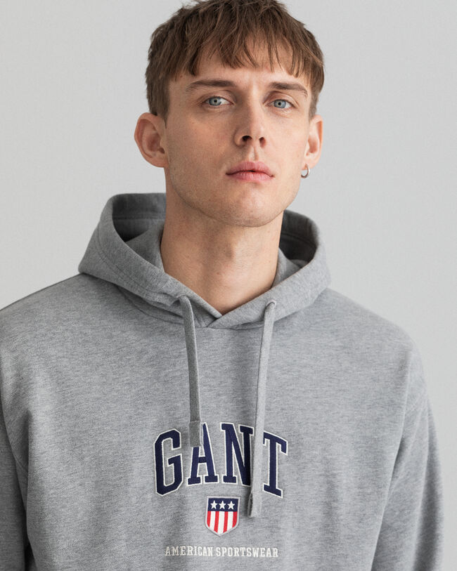 Felpa Retro Shield con cappuccio