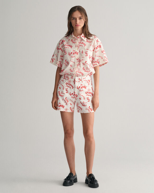 Pantaloncini con stampa Text