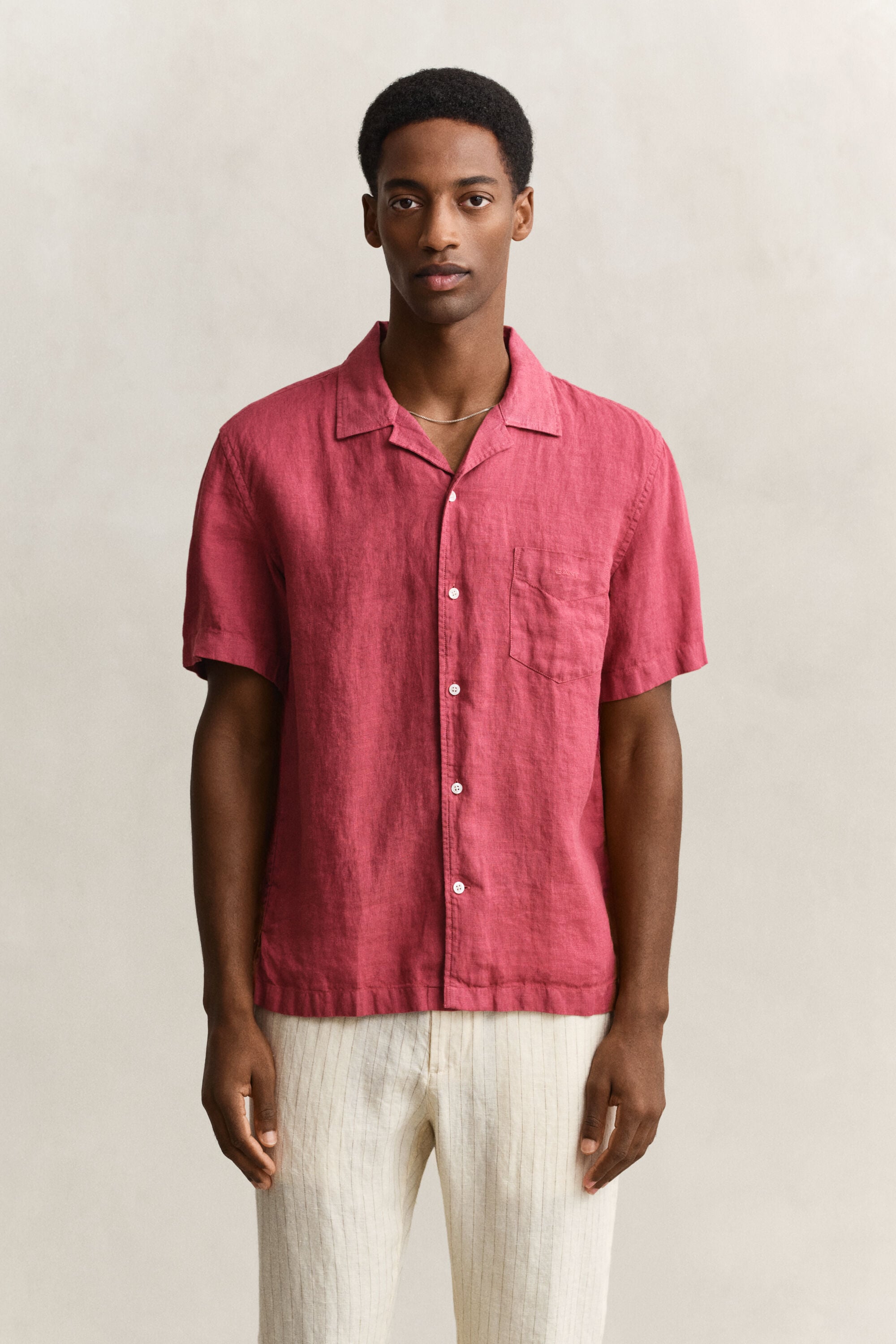 Camicia in lino a maniche corte