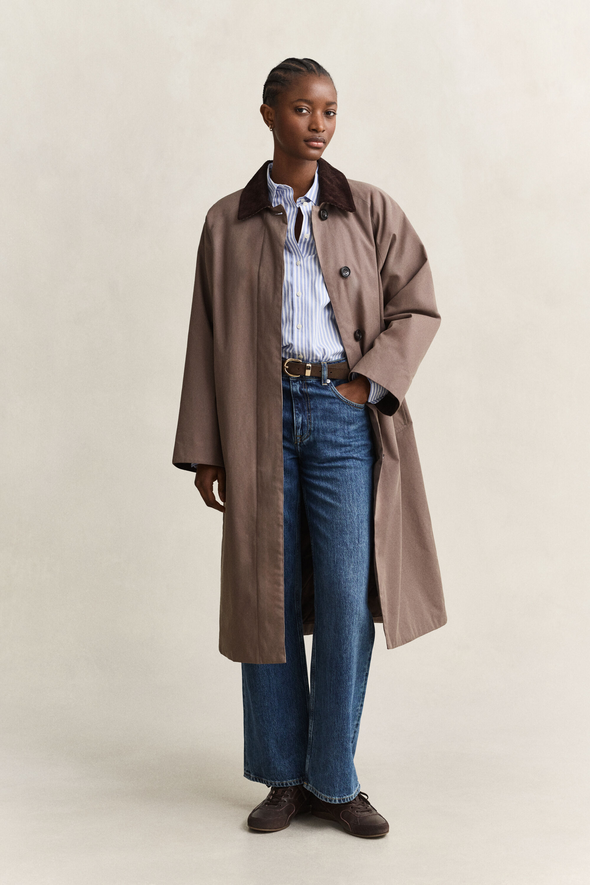 Camicia classica in popeline a righe regular fit