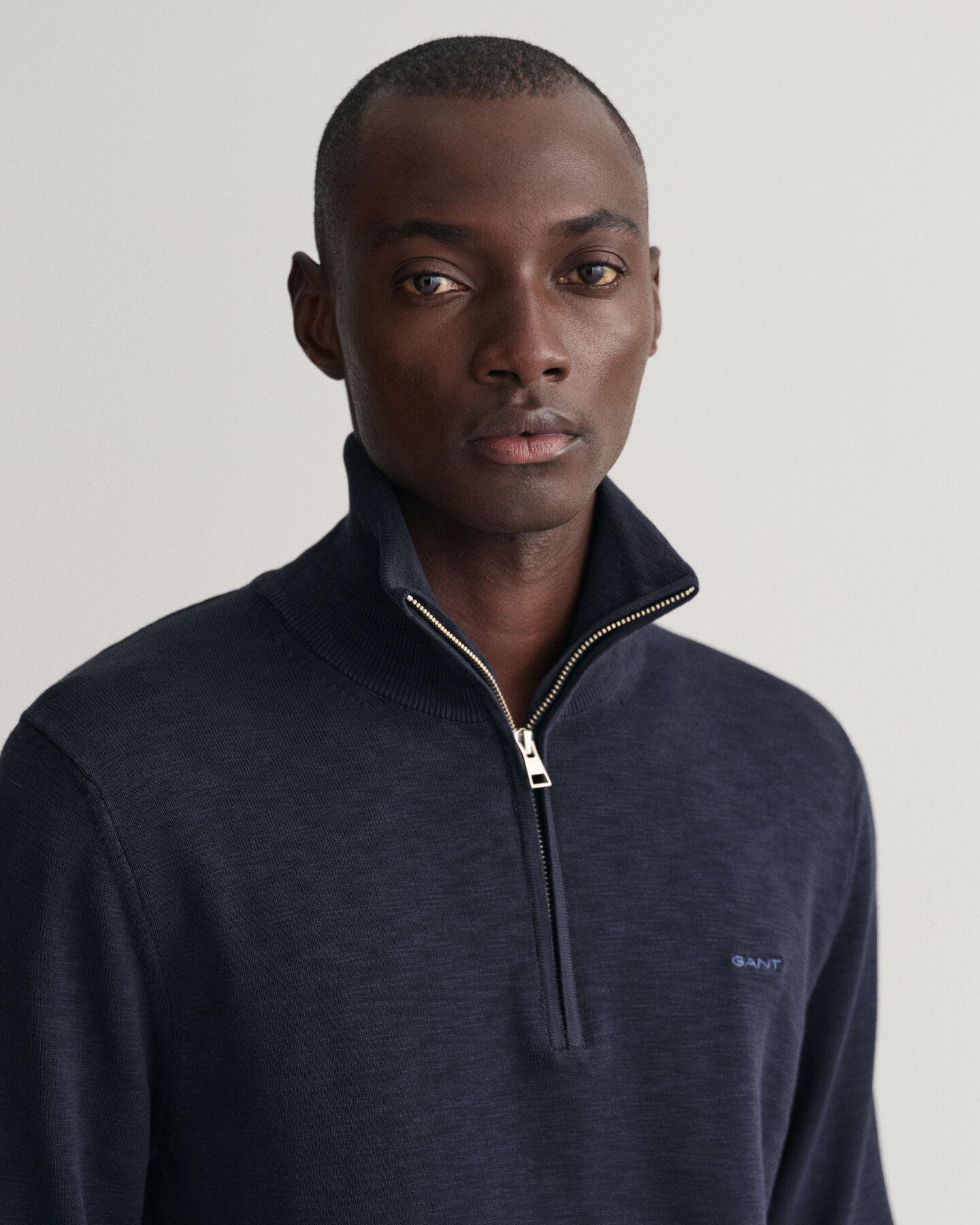 Maglia in cotone flamme con zip corta