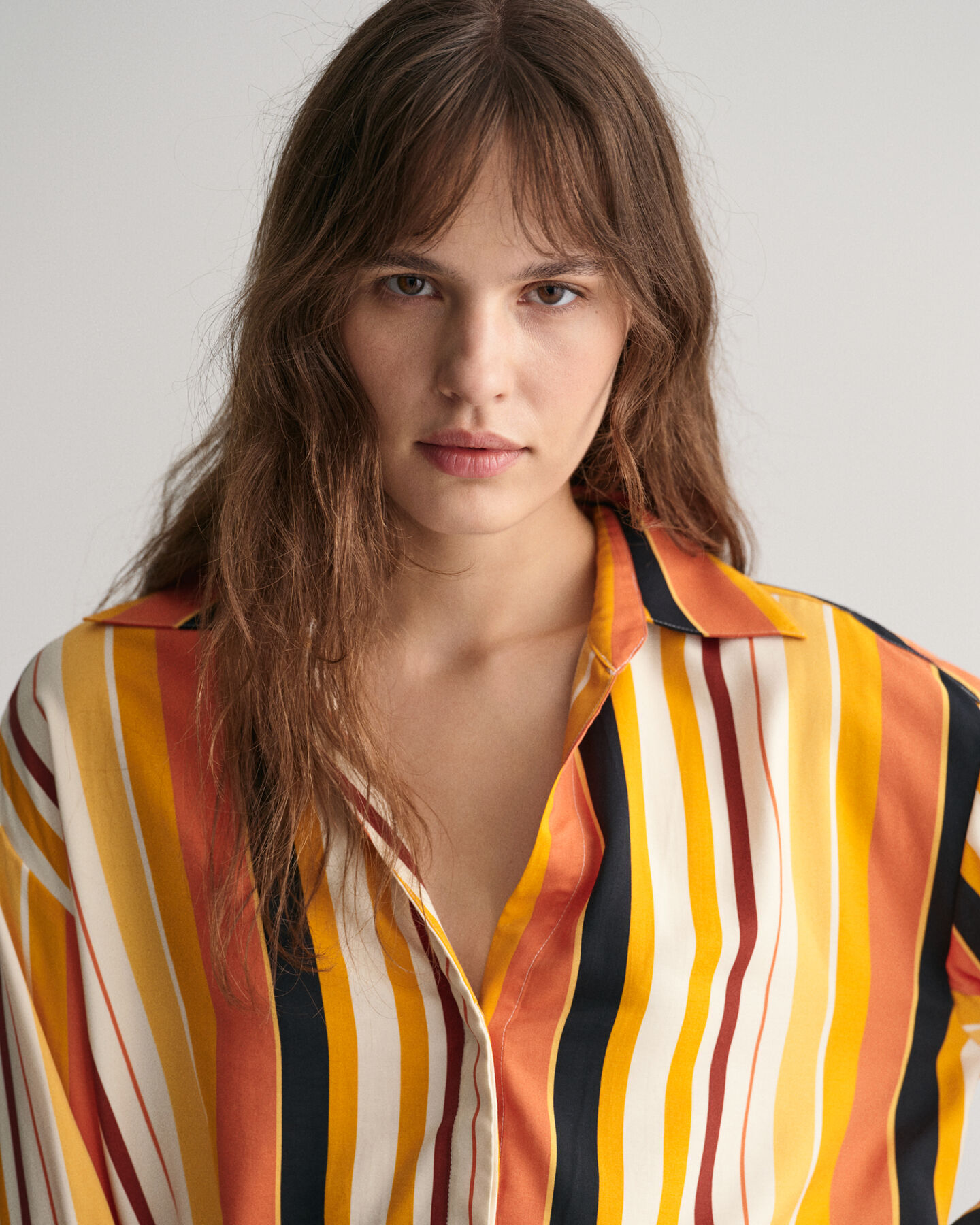 Camicia con laccetto a righe relaxed fit