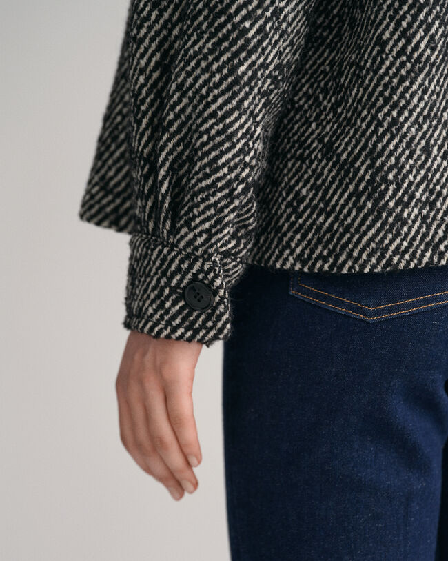 Giacca corta in lana con motivo