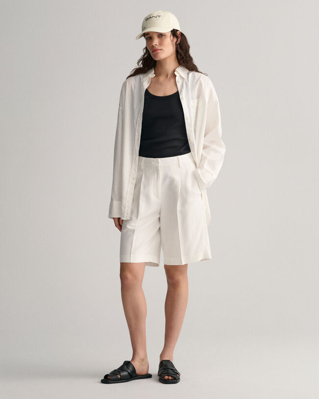 Pantaloncini con pinces relaxed fit