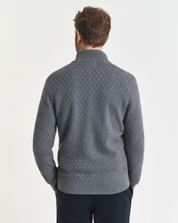 Maglia micro testurizzata con zip